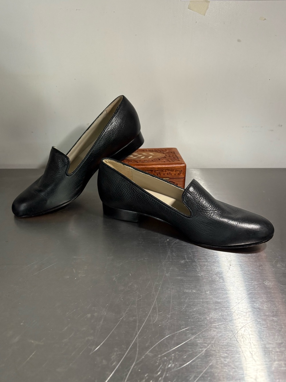 LL Bean Signature slip on leather made in Brazil loafer black 9